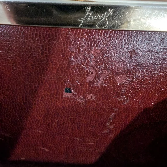 Vtg 80/90's Gary's Leather Brown Bifold Wallet Genuine Calf Leather Kiss Lock - Picture 12 of 14